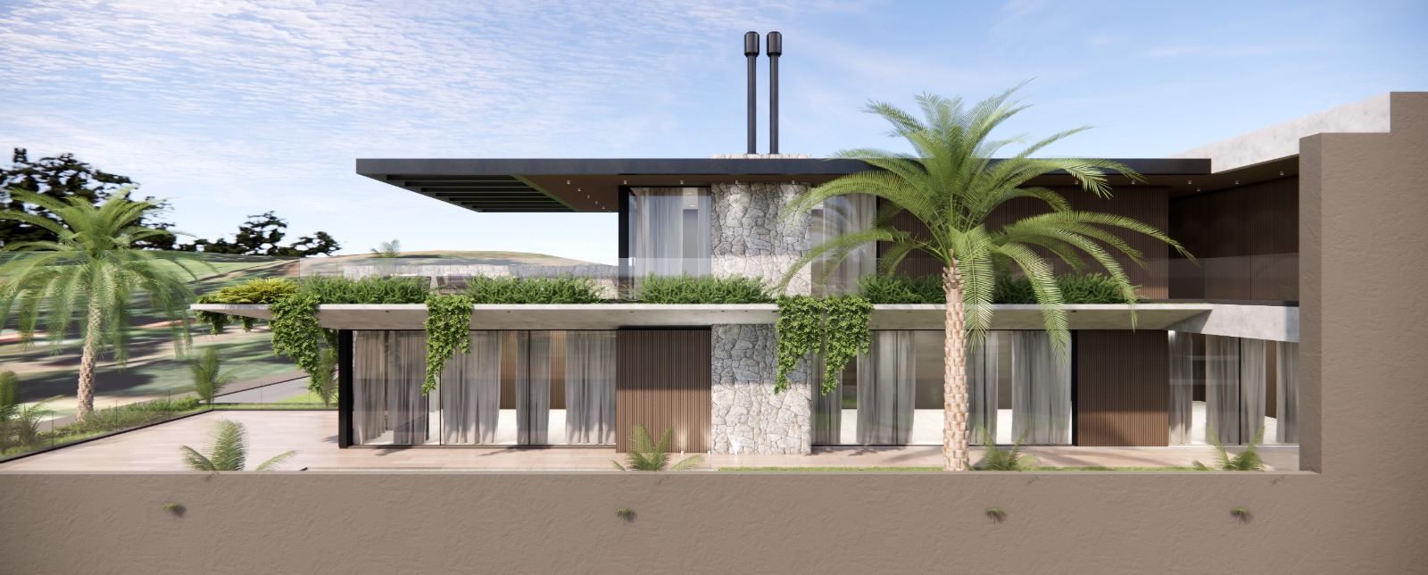 Fachada lateral da OLIVER com escada externa