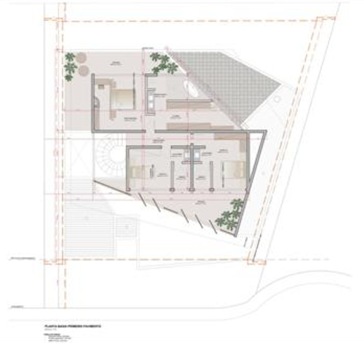 Planta baixa primeiro pavimento da residência TERRAE